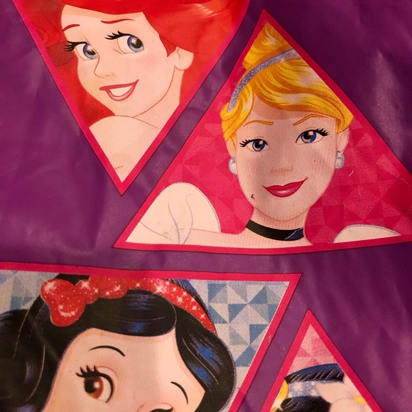 Disney Princess Purple Pink snap button hooded raincoat size 2-4T - Picture 8 of 8